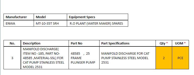 【询价】船舶备件—歧管排放（CK-J20240325-01）询价-泰州昌宽社区-报价采购-船用采购网-船舶物料采购-船务服务-一站式船用设备供应服务