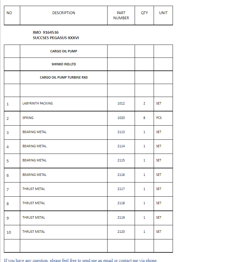 【询价】船舶备件—密封/弹簧/轴承&止推金属（CK-R20240318-17）询价-泰州昌宽社区-报价采购-船用采购网-船舶物料采购-船务服务-一站式船用设备供应服务