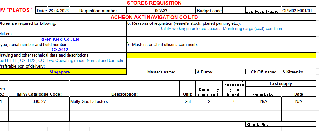 【询价】船舶备件—多气体检测仪（CK-L20240315-09）询价-泰州昌宽社区-报价采购-船用采购网-船舶物料采购-船务服务-一站式船用设备供应服务