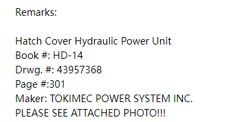【询价】船舶备件—舱口盖液压动力单元（CK-C20240319-08）询价-泰州昌宽社区-报价采购-船用采购网-船舶物料采购-船务服务-一站式船用设备供应服务