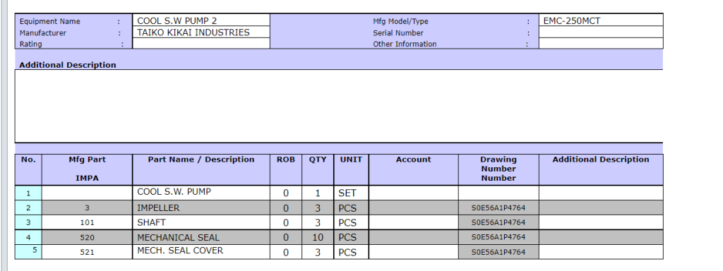 【询价】船舶备件—冷却水泵配件（CK-R20240329-10）询价-泰州昌宽社区-报价采购-船用采购网-船舶物料采购-船务服务-一站式船用设备供应服务