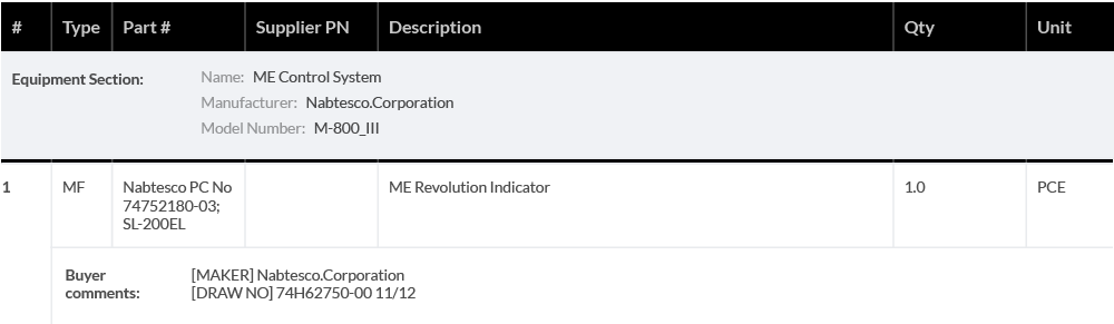 【询价】船舶备件—ME转速指示器（CK-C20240327-04）询价-泰州昌宽社区-报价采购-船用采购网-船舶物料采购-船务服务-一站式船用设备供应服务