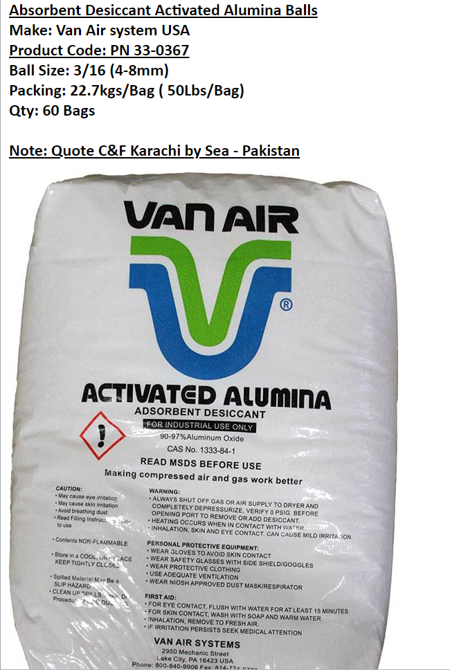 【询价】船舶备件—吸附性干燥剂活性氧化铝球（CK-Y20240306-05）询价-泰州昌宽社区-报价采购-船用采购网-船舶物料采购-船务服务-一站式船用设备供应服务