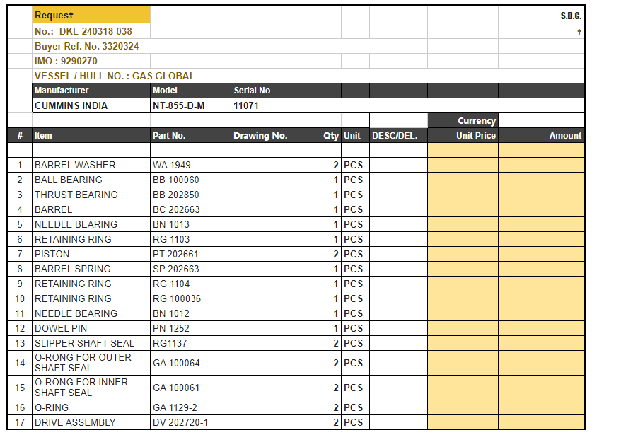 【询价】船舶备件—配件（CK-L20240319-05）询价-泰州昌宽社区-报价采购-船用采购网-船舶物料采购-船务服务-一站式船用设备供应服务