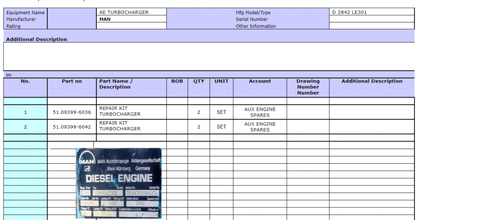 【询价】船舶备件—MAN涡轮增压器修理包（CK-R20240315-13）询价-泰州昌宽社区-报价采购-船用采购网-船舶物料采购-船务服务-一站式船用设备供应服务