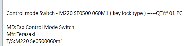 【询价】船舶备件—控制模式开关（CK-J20240304-02）询价-泰州昌宽社区-报价采购-船用采购网-船舶物料采购-船务服务-一站式船用设备供应服务