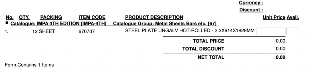 【询价】船舶备件—未经处理的热轧钢板（CK-R20240329-12）询价-泰州昌宽社区-报价采购-船用采购网-船舶物料采购-船务服务-一站式船用设备供应服务