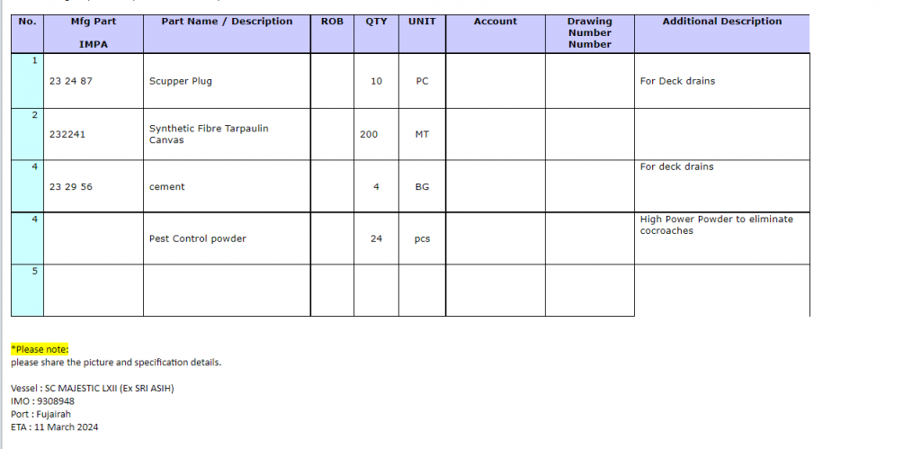 【询价】船舶备件—配件（CK-R20240306-17）询价-泰州昌宽社区-报价采购-船用采购网-船舶物料采购-船务服务-一站式船用设备供应服务