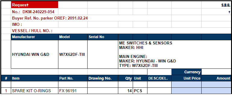 【询价】船舶备件—O型环（CK-L20240301-05）询价-泰州昌宽社区-报价采购-船用采购网-船舶物料采购-船务服务-一站式船用设备供应服务