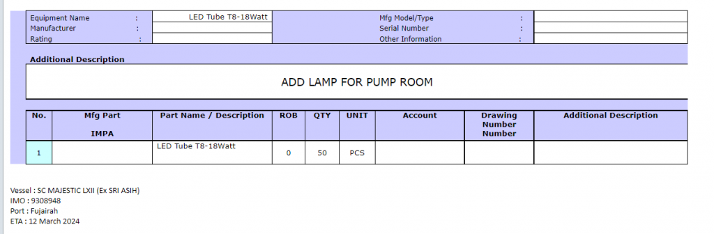 【询价】船舶备件—LED 灯管（CK-R20240307-08）询价-泰州昌宽社区-报价采购-船用采购网-船舶物料采购-船务服务-一站式船用设备供应服务