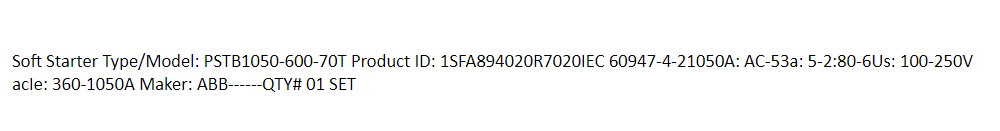 【询价】船舶备件—ABB软启动器（CK-J20240314-01）询价-泰州昌宽社区-报价采购-船用采购网-船舶物料采购-船务服务-一站式船用设备供应服务
