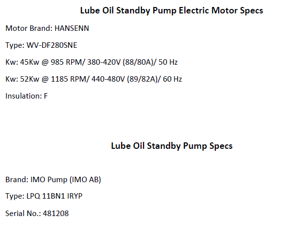 【询价】船舶备件—润滑油备用泵&电机（CK-C20240315-01）询价-泰州昌宽社区-报价采购-船用采购网-船舶物料采购-船务服务-一站式船用设备供应服务