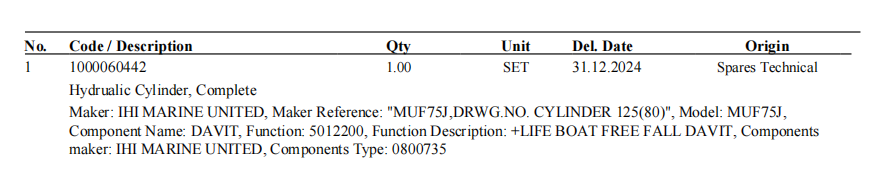 【询价】船舶备件—完整液压缸（CK-R20240308-20）询价-泰州昌宽社区-报价采购-船用采购网-船舶物料采购-船务服务-一站式船用设备供应服务