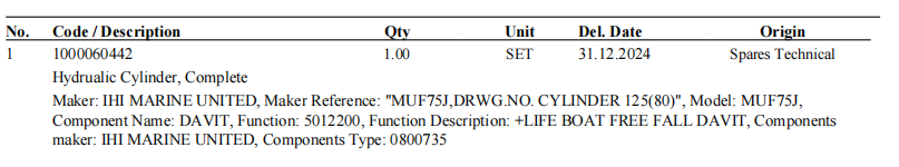 【询价】船舶备件—完整液压缸（CK-R20240311-12）询价-泰州昌宽社区-报价采购-船用采购网-船舶物料采购-船务服务-一站式船用设备供应服务