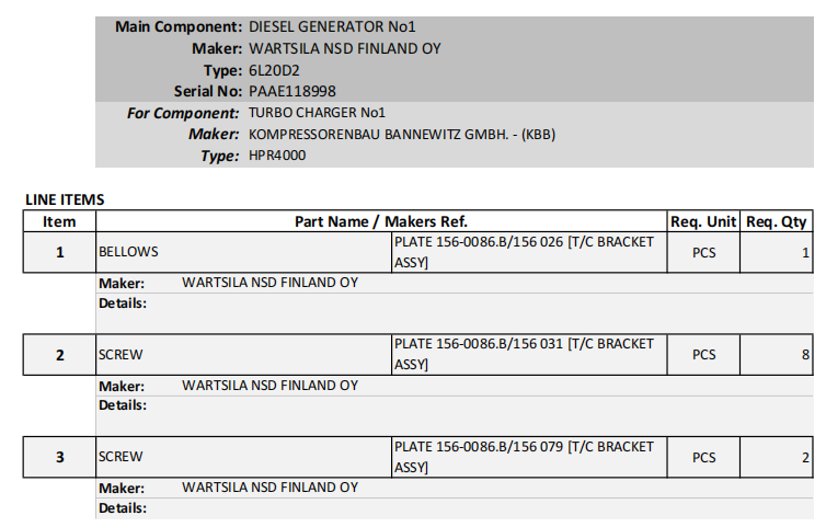【询价】船舶备件—WARTSILA风箱/螺丝钉（CK-R20240314-33）询价-泰州昌宽社区-报价采购-船用采购网-船舶物料采购-船务服务-一站式船用设备供应服务