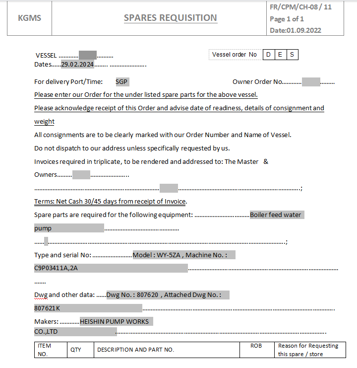 【询价】船舶备件—配件（CK-C20240315-06）询价-泰州昌宽社区-报价采购-船用采购网-船舶物料采购-船务服务-一站式船用设备供应服务