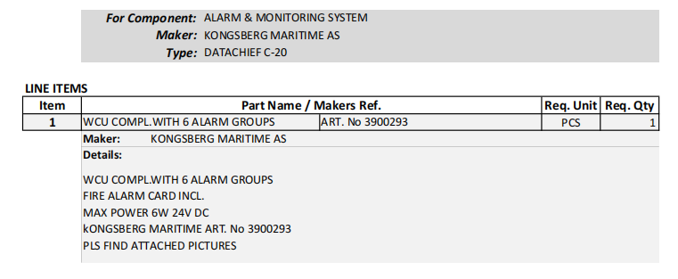 【询价】船舶备件—WCU带警报组件（CK-R20240315-04）询价-泰州昌宽社区-报价采购-船用采购网-船舶物料采购-船务服务-一站式船用设备供应服务