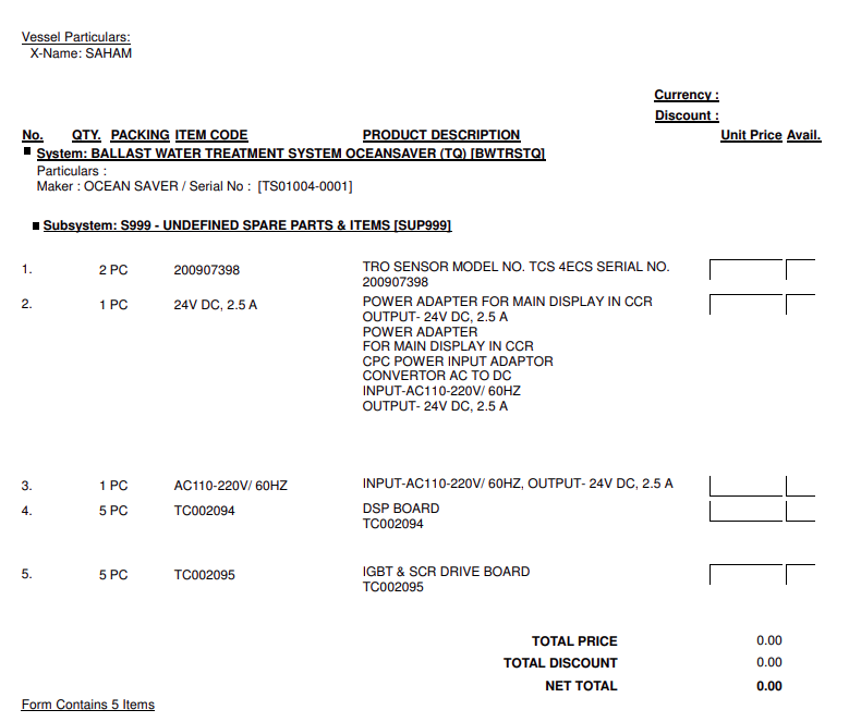 【询价】船舶备件—配件（CK-R20240318-13）询价-泰州昌宽社区-报价采购-船用采购网-船舶物料采购-船务服务-一站式船用设备供应服务