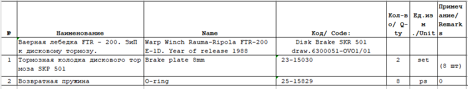 【询价】船舶备件—制动器制动钳/回位弹簧（CK-J20240326-07）询价-泰州昌宽社区-报价采购-船用采购网-船舶物料采购-船务服务-一站式船用设备供应服务