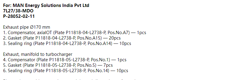 【询价】船舶备件—补偿器/垫片/密封环（CK-R20240412-08）询价-泰州昌宽社区-报价采购-船用采购网-船舶物料采购-船务服务-一站式船用设备供应服务
