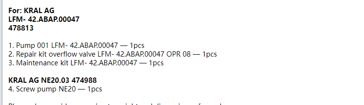 【询价】船舶备件—泵/维修套件（CK-R20240407-04）询价-泰州昌宽社区-报价采购-船用采购网-船舶物料采购-船务服务-一站式船用设备供应服务