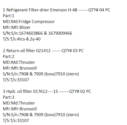 【询价】船舶备件—配件（CK-J20240407-02）询价-泰州昌宽社区-报价采购-船用采购网-船舶物料采购-船务服务-一站式船用设备供应服务