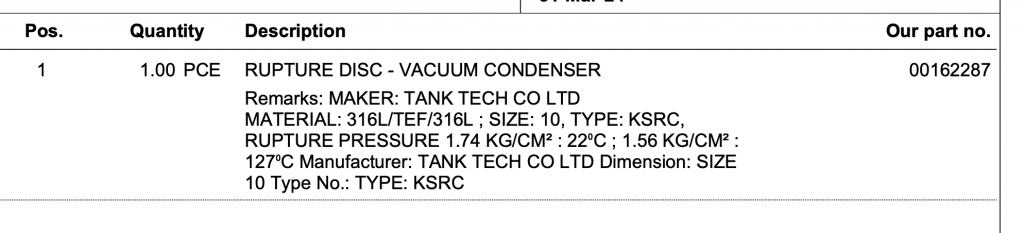 【询价】船舶备件—爆破片（CK-R20240429-08）询价-泰州昌宽社区-报价采购-船用采购网-船舶物料采购-船务服务-一站式船用设备供应服务