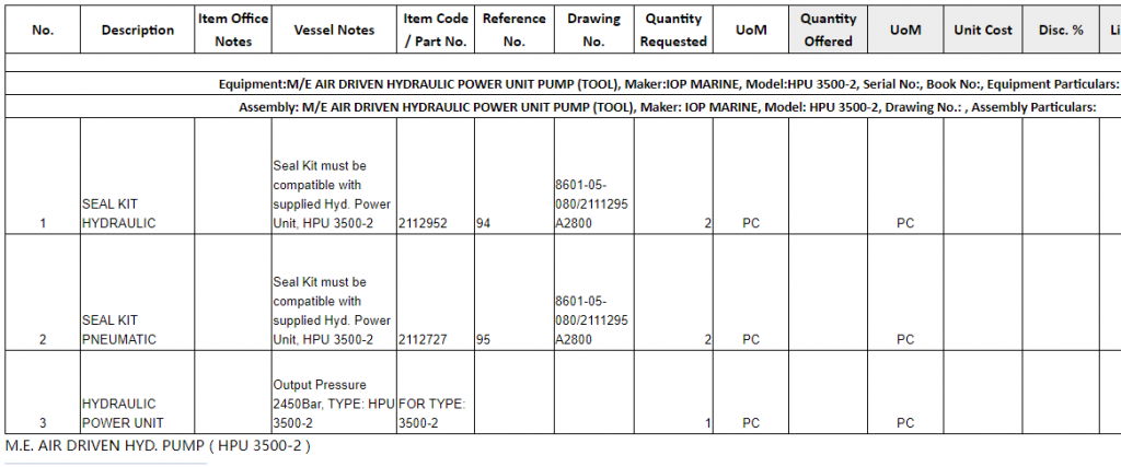 【询价】船舶备件—密封套件（CK-C20240425-03）询价-泰州昌宽社区-报价采购-船用采购网-船舶物料采购-船务服务-一站式船用设备供应服务
