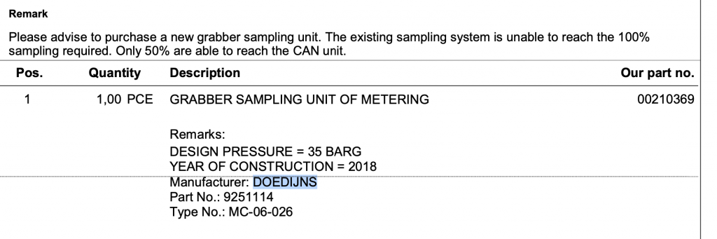 【询价】船舶备件—计量抓取采样单元（CK-R20240402-05）询价-泰州昌宽社区-报价采购-船用采购网-船舶物料采购-船务服务-一站式船用设备供应服务