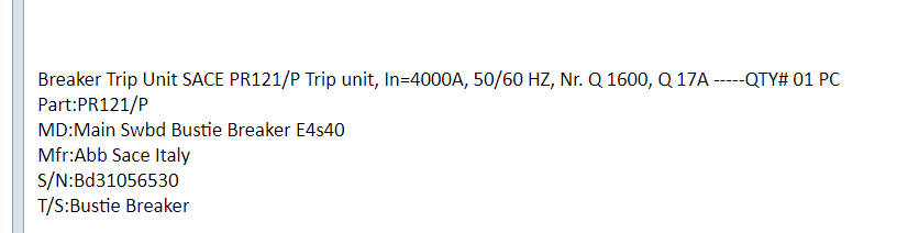 【询价】船舶备件—断路器跳闸单元（CK-J20240407-05）询价-泰州昌宽社区-报价采购-船用采购网-船舶物料采购-船务服务-一站式船用设备供应服务