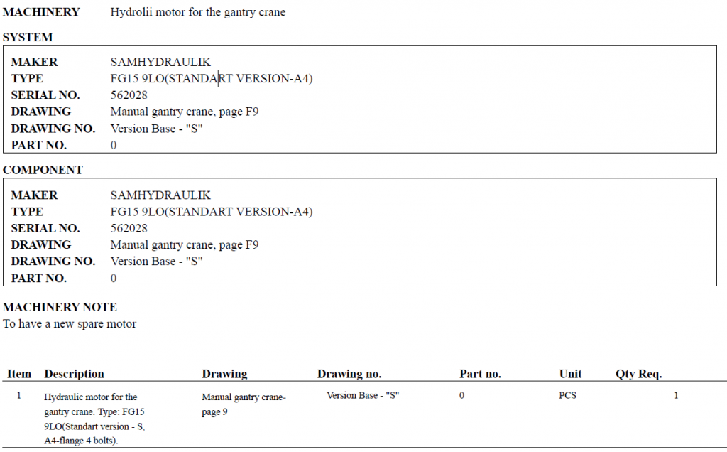 【询价】船舶备件—起重机液压马达（CK-C20240424-09）询价-泰州昌宽社区-报价采购-船用采购网-船舶物料采购-船务服务-一站式船用设备供应服务