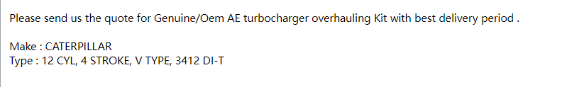 【询价】船舶备件—涡轮增压器修理包（CK-Y20240419-02）询价-泰州昌宽社区-报价采购-船用采购网-船舶物料采购-船务服务-一站式船用设备供应服务
