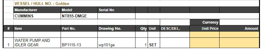 【询价】船舶备件—水泵&空转齿轮（CK-L20240401-05）询价-泰州昌宽社区-报价采购-船用采购网-船舶物料采购-船务服务-一站式船用设备供应服务