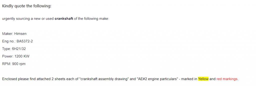 【询价】船舶备件—Himsen配件（CK-C20240422-01）询价-泰州昌宽社区-报价采购-船用采购网-船舶物料采购-船务服务-一站式船用设备供应服务