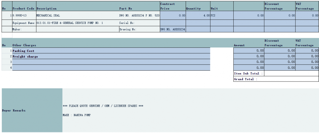 【询价】船舶备件—机械密封（CK-C20240415-06）询价-泰州昌宽社区-报价采购-船用采购网-船舶物料采购-船务服务-一站式船用设备供应服务