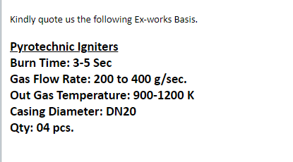 【询价】船舶备件—烟火点火器（CK-Y20240424-12）询价-泰州昌宽社区-报价采购-船用采购网-船舶物料采购-船务服务-一站式船用设备供应服务