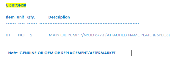 【询价】船舶备件—主油泵（CK-C20240401-06）询价-泰州昌宽社区-报价采购-船用采购网-船舶物料采购-船务服务-一站式船用设备供应服务