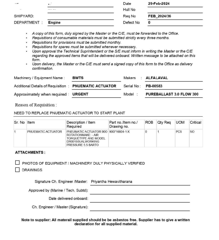 【询价】船舶备件—气动执行器（CK-Y20240401-09）询价-泰州昌宽社区-报价采购-船用采购网-船舶物料采购-船务服务-一站式船用设备供应服务