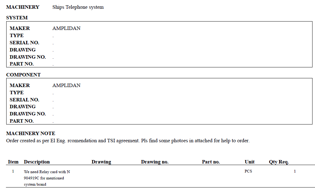 【询价】船舶备件—继电器卡（CK-C20240429-06）询价-泰州昌宽社区-报价采购-船用采购网-船舶物料采购-船务服务-一站式船用设备供应服务