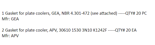 【询价】船舶备件—板式冷却器用垫片（CK-J20240403-30）询价-泰州昌宽社区-报价采购-船用采购网-船舶物料采购-船务服务-一站式船用设备供应服务