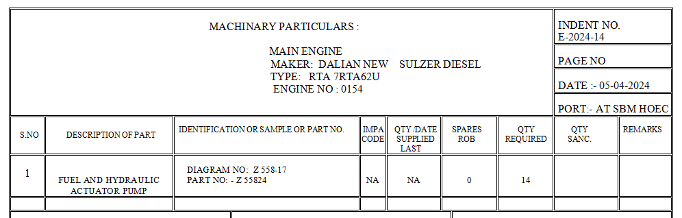 【询价】船舶备件—燃油和液压执行器泵（CK-Y20240418-03）询价-泰州昌宽社区-报价采购-船用采购网-船舶物料采购-船务服务-一站式船用设备供应服务