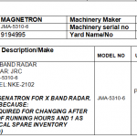 船舶备件—JRC雷达磁控管（CK-Y20240401-01）询价-船用采购网-船舶物料采购-船务服务-一站式船用设备供应服务