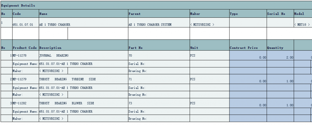 【询价】船舶备件—三菱轴承/涡轮/鼓风机（CK-C20240417-11）询价-泰州昌宽社区-报价采购-船用采购网-船舶物料采购-船务服务-一站式船用设备供应服务