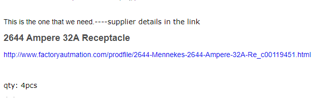 【询价】船舶备件—2644安培32A插座（CK-J20240403-28）询价-泰州昌宽社区-报价采购-船用采购网-船舶物料采购-船务服务-一站式船用设备供应服务
