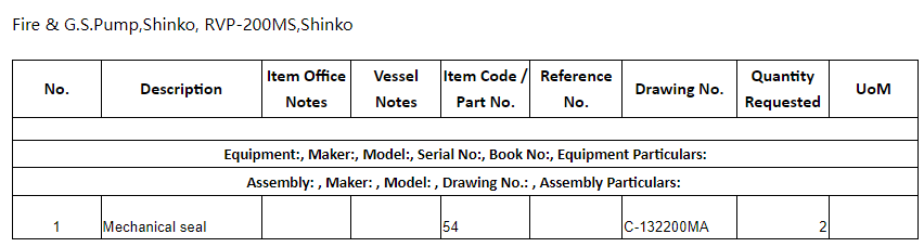 【询价】船舶备件—机械密封（CK-C20240417-09）询价-泰州昌宽社区-报价采购-船用采购网-船舶物料采购-船务服务-一站式船用设备供应服务