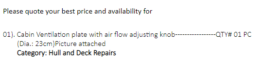 【询价】船舶备件—机舱通风板（CK-J20240424-16）询价-泰州昌宽社区-报价采购-船用采购网-船舶物料采购-船务服务-一站式船用设备供应服务