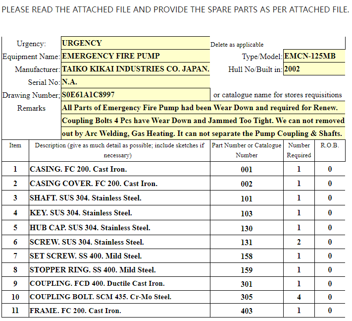【询价】船舶备件—TAIKO配件（CK-C20240412-02）询价-泰州昌宽社区-报价采购-船用采购网-船舶物料采购-船务服务-一站式船用设备供应服务
