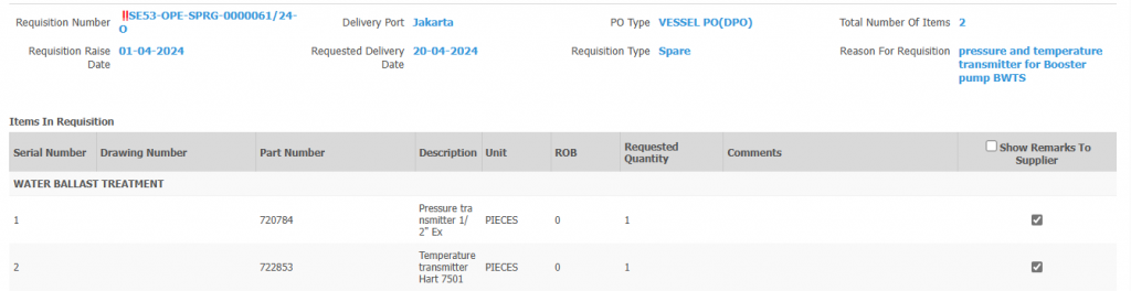 【询价】船舶备件—水压载处理（CK-R20240419-18）询价-泰州昌宽社区-报价采购-船用采购网-船舶物料采购-船务服务-一站式船用设备供应服务