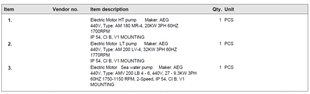 【询价】船舶备件—电动机（CK-C20240430-06）询价-泰州昌宽社区-报价采购-船用采购网-船舶物料采购-船务服务-一站式船用设备供应服务