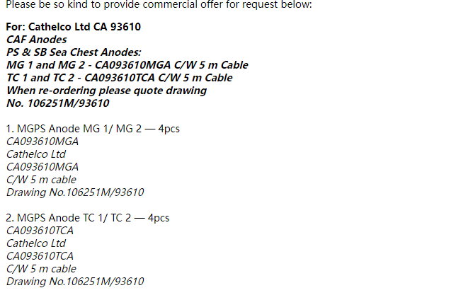 【询价】船舶备件—配件（CK-R20240419-02）询价-泰州昌宽社区-报价采购-船用采购网-船舶物料采购-船务服务-一站式船用设备供应服务